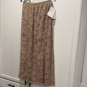 Lily White Tan Lace Maxi Skirt